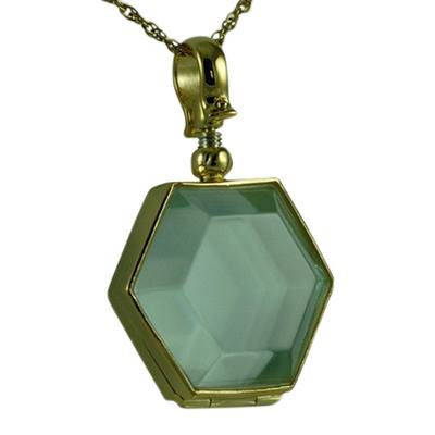 Hexagon Glass Locket Memorial Jewelry II